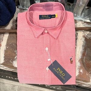 Polo by Ralph Lauren Men's Casual Pink Button Down Shirt